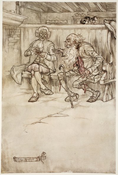 I have even talked with Rip Van Winkle myself, who, when I last saw him, was a very venerable old man., from Rip Van Winkle by Washington Irving, pub. 1910 by Arthur Rackham