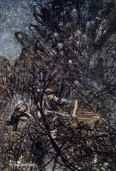 Illustration by Arthur Rackham for The Dream of a Summer Night by William Shakespeare by Arthur Rackham