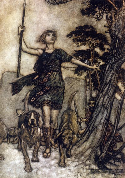 Illustration by Arthur Rackham for The Dream of a Summer Night by William Shakespeare by Arthur Rackham
