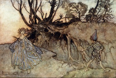 Illustration by Arthur Rackham for The Dream of a Summer Night by William Shakespeare by Arthur Rackham