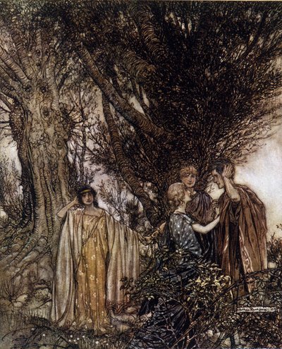 Illustration by Arthur Rackham for A Midsummer Night