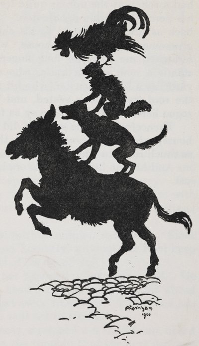 Illustration from the Bremen Town Musicians by Arthur Rackham