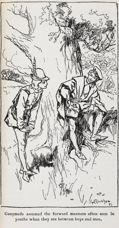 Illustration of Ganymede from As You Like It by Arthur Rackham