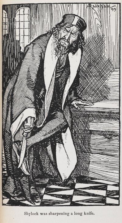 Illustration of Shylock from The Merchant of Venice by Arthur Rackham