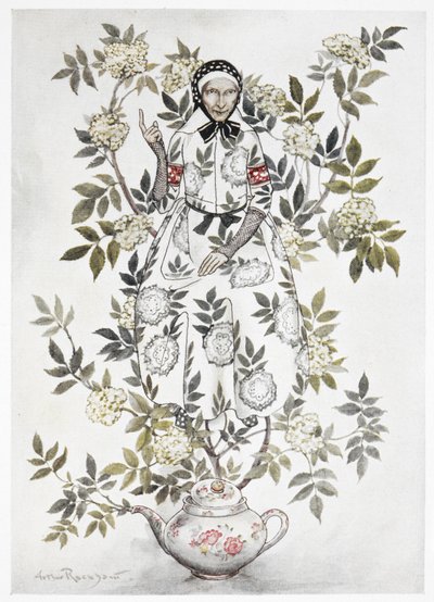 In the Midst of a Tree Sat a Kindly Looking Woman by Arthur Rackham