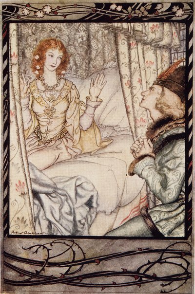 Is that you, my prince? I have waited for you very long, from The Arthur Rackham Fairy Book by Arthur Rackham