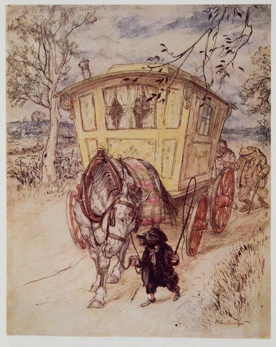It was a golden afternoon: the smell of the dust they kicked up was rich and satisfying, from Wind in the Willows by Kenneth Grahame, pub. 1940 by Arthur Rackham