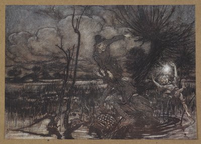 Mislead night-wanderers, laughing at their harm? A scene from 