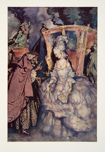 Now, Cinderella, you may go; but remember..., from The Arthur Rackham Fairy Book by Arthur Rackham