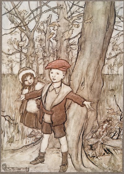 One day they were overheard by a fairy, from Peter Pan in Kensington Gardens by J.M. Barrie, pub. 1906 by Arthur Rackham