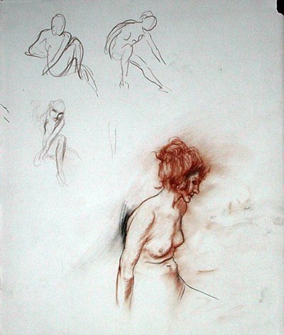 Seated Nude by Arthur Rackham