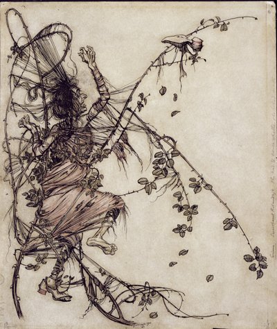 Sweetheart Roland, illustration from The Brothers Grimm, translated by Mrs. Edgar Lewis, published 1900 by Arthur Rackham
