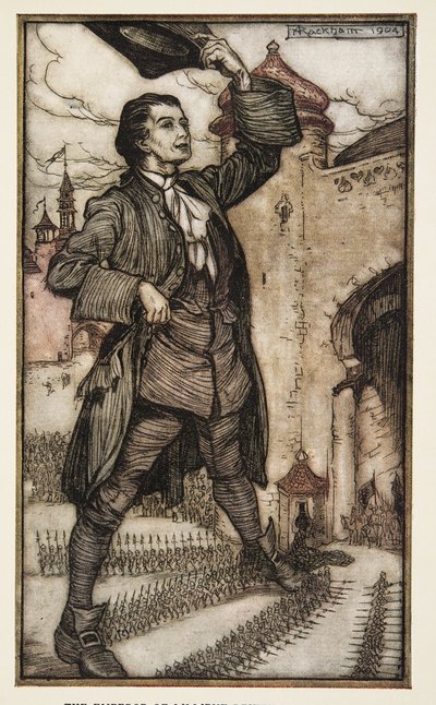 The Emperor of Lilliput Reviews His Troops, from Gulliver