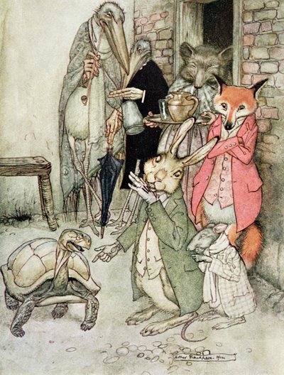The Hare and the Tortoise, illustration from 