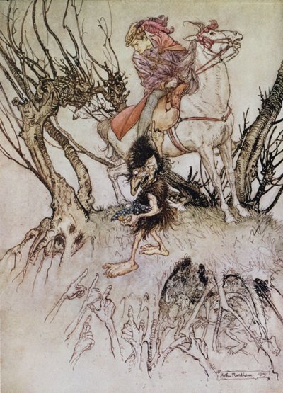 The Knight Hulbrand with a Gnome, Illustration for the Tale 