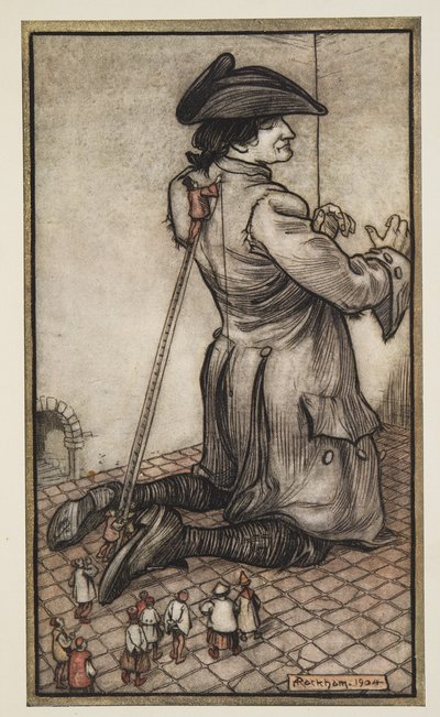 The Lilliputian Tailors Measure Gulliver for a New Suit of Clothes, from Gulliver
