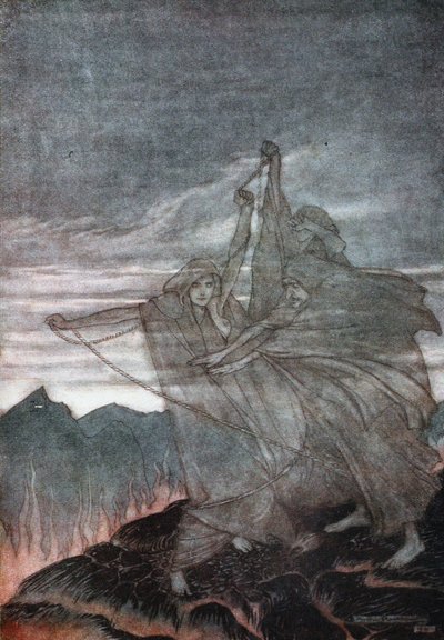 The Norns Vanish (Illustration for Siegfried and The Twilight of the Gods by Richard Wagner) by Arthur Rackham