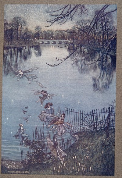 The Serpentine is a lovely lake, and there is a drowned forest at the bottom of it. If you peer over the edge you can see the trees all growing upside down, from Peter Pan in Kensington Gardens by J.M. Barrie, pub. 1906 by Arthur Rackham