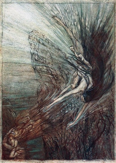 The Frolic of the Rhinemaidens (Illustration for The Rhinegold and The Valkyrie by Richard Wagner) by Arthur Rackham