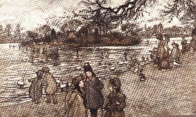 The Island on Which All the Birds Are Born from Peter Pan in Kensington Gardens by J.M. Barrie, 1906 by Arthur Rackham