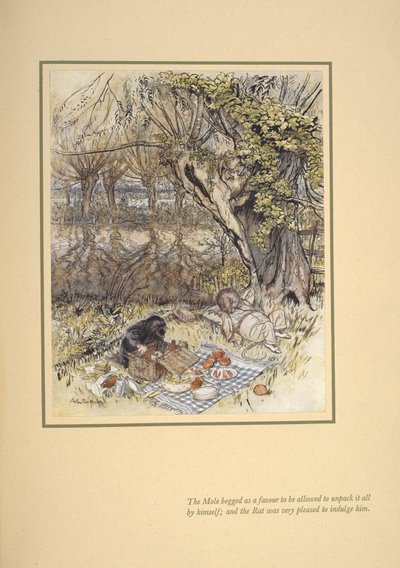 The mole begged as a favour to be allowed to unpack it all by himself; and the rat was very pleased to indulge him by Arthur Rackham