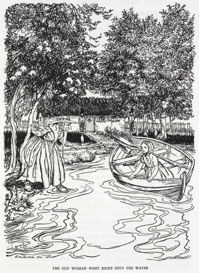 The Old Woman Went Right into the Water, Illustration for 