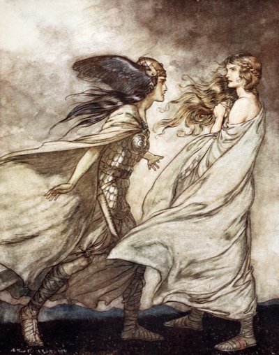 The ring upon thy hand - ..ah be implored! For Wotan fling it away!, 1924 by Arthur Rackham