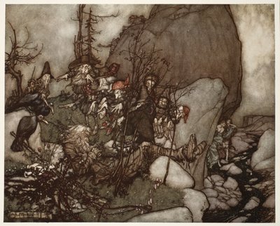 The sleep of Rip Van Winkle, from Rip Van Winkle by Washington Irving by Arthur Rackham