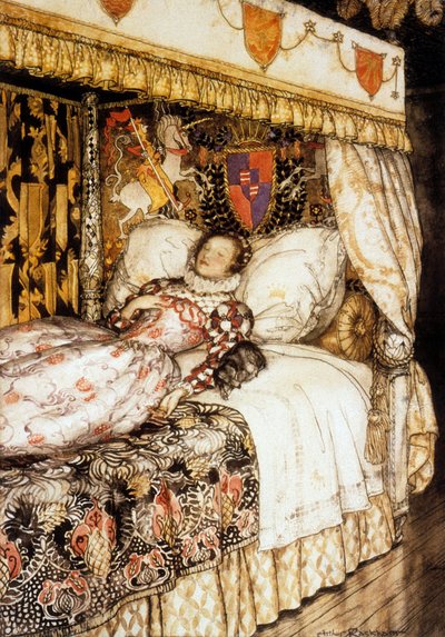 The Sleeping Princess (illustration by Arthur Rackham for tale by Charles Perrault 