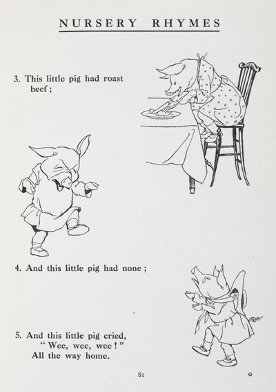 This little pig went to market - nursery rhyme by Arthur Rackham