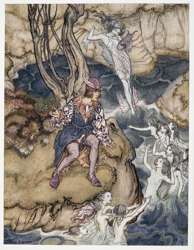 This music crept by me upon the waters, illustration from William Shakespeare