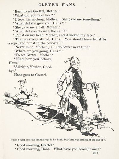 When he got home he had the rope in his hand, but there was nothing at the end of it by Arthur Rackham