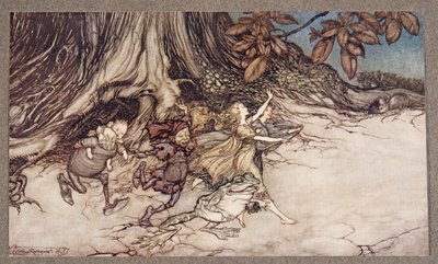 When they think you are not looking they skip along pretty lively, from Peter Pan in Kensington Gardens by J.M. Barrie, pub. 1906 by Arthur Rackham