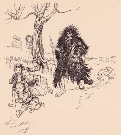 Whoever Saw Him, Ran Away (Illustration by Arthur Rackham from Grimm