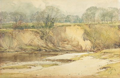 A Fly Fisherman on the Shores of the Wharfe by Arthur Reginald Smith