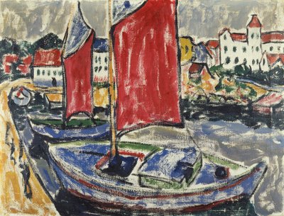 Sailing Boats in the Harbour by Arthur Segal