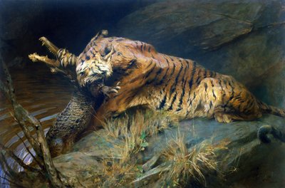 Tiger and Crocodile by Arthur Wardle