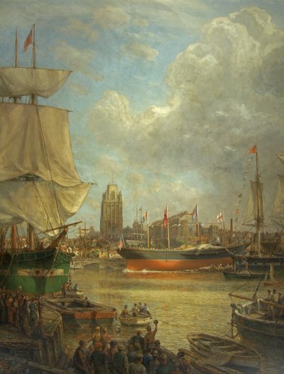 The Launch of the Great Western in 1837 by Arthur Wilde Parsons