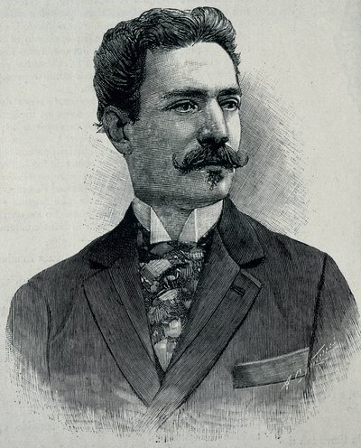 Joaquin Albarran y Dominguez (1860 - 1912). Spanish Urologist Born in Cuba. Engraving by Artist Unknown