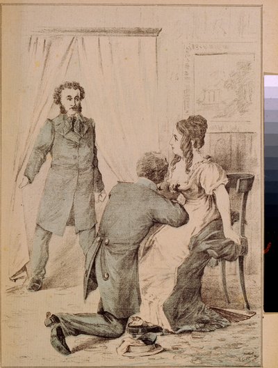 Alexander Pushkin (1799-1837) (lithograph) by Artist Unknown