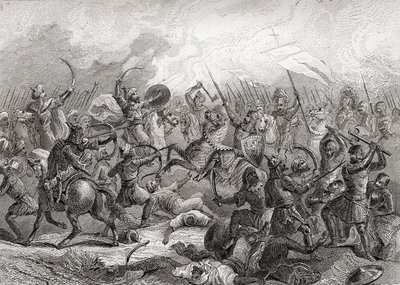 Battle of Guadalete, Spain in 711 by Artist Unknown