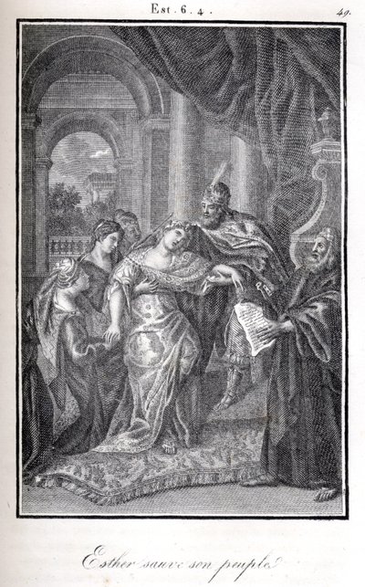 Bible, Esther Saving Her People by Telling Ahaseuerus that Haman was Planning to Kill Her by Artist Unknown