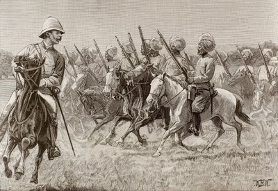 The New Regiments of Burma, Company of Mounted Infantry of the Second Regiment (engraving) by Artist Unknown