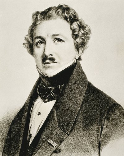DAGUERRE, Louis-Jacques-Mande (1787-1851). English inventor that improved the photography. Lithography by Artist Unknown