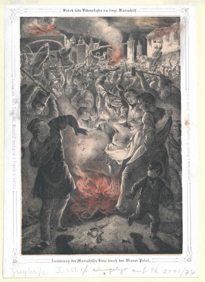 Destruction of the Mariahilf Line by the Viennese Rabble by Artist Unknown