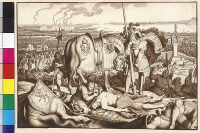 Emperor Rudolf Weeping on the Battlefield with the Dying King Ottokar by Artist Unknown