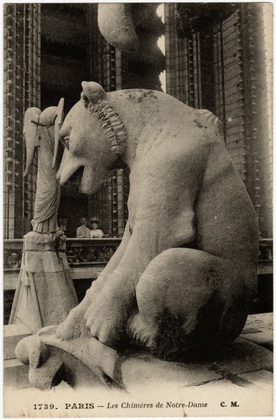 Gargoyle or Chimera of the Notre Dame Cathedral, Paris - Postcard, Selva Collection by Artist Unknown