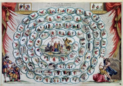 Goose Game "National and Informative Game or Exemplary and Fun Lessons Given by Henry IV and Father Gerard" (print) by Artist Unknown