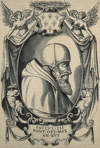 Levinus Hulsius. Paul III. End 16th c. Portrait with Camauro by Artist Unknown