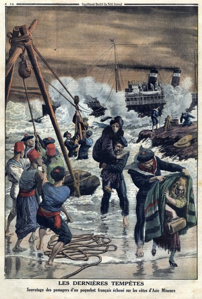 Rescue of Passengers from a French Liner on the Coast of Asia Minor by Artist Unknown